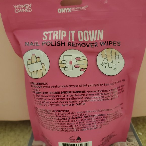 Onyx Skincare New Nail Polish Remover Wipes Strip It Down Onyx 25